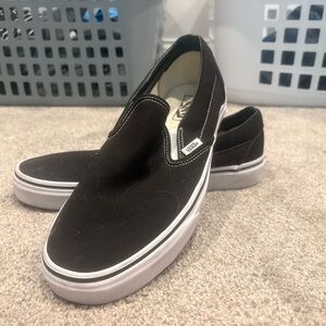 Vans Black Canvas Slip-On Loafers